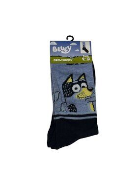 Bluey Crew Socks Kids 9-13 Cartoon Dog Character Blue Novelty New